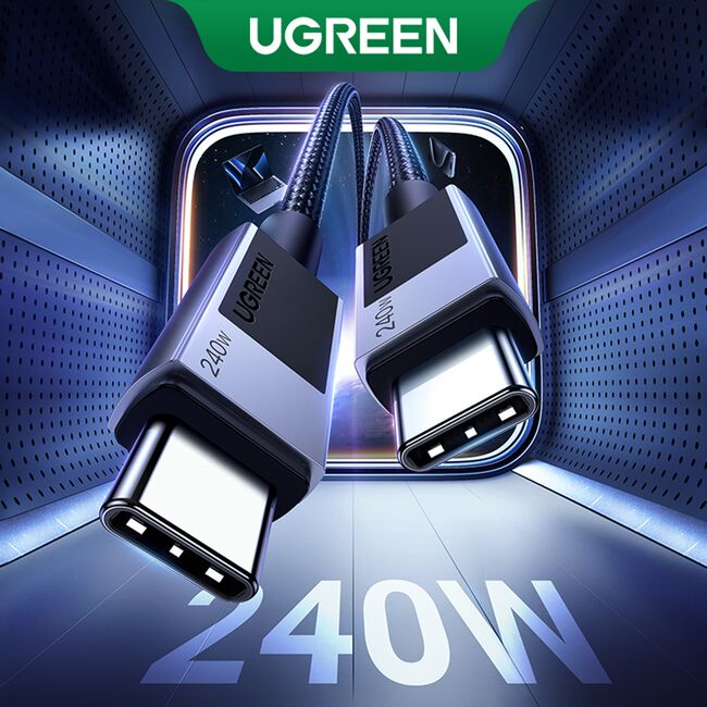 Cablu de Date USB-C la Type-C, PD240W, 5A, 480Mbps, 1m - Ugreen L513 (45067) - Space Gray