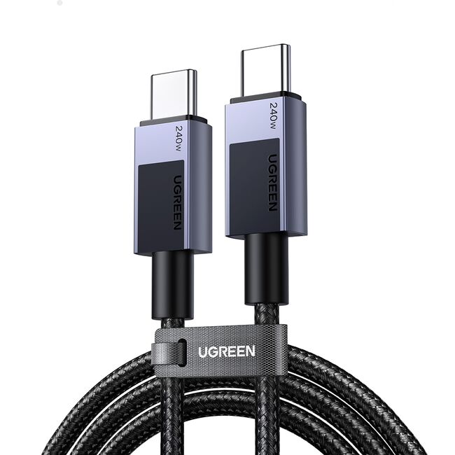 Cablu de Date USB-C la Type-C, PD240W, 5A, 480Mbps, 2m - Ugreen L513 (45068) - Space Gray