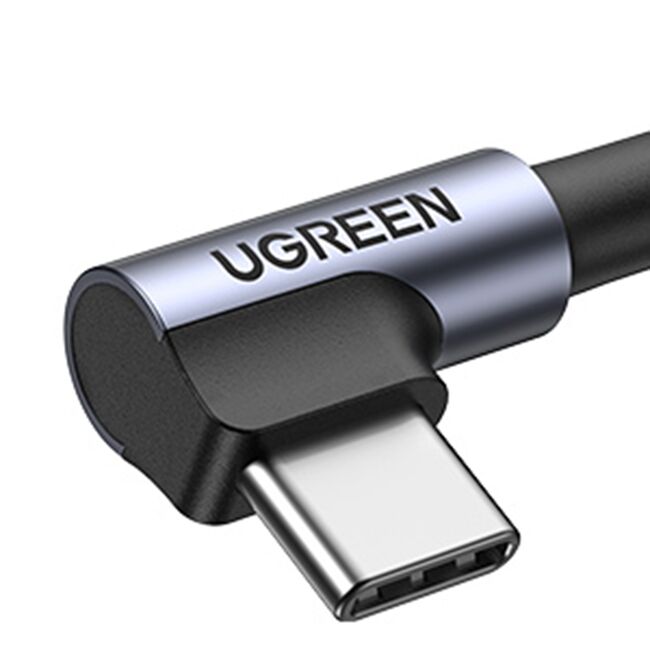 Cablu de Date USB la Type-C, 18W, 3A, 480Mbps, QC3.0, 2m - Ugreen Right Angle US284 (50942) - Space Gray