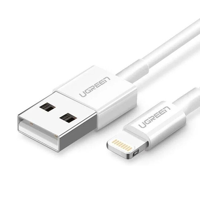 Cablu de Date USB la Lightning, 5V/2.4A, 480Mbps, 1m - Ugreen US155 (20728) - White