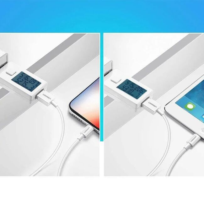 Cablu de Date USB la Lightning, 5V/2.4A, 480Mbps, 2m - Ugreen US155 (20730) - White
