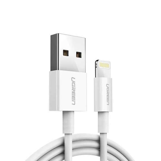 Cablu de Date USB la Lightning, 5V/2.4A, 480Mbps, 2m - Ugreen US155 (20730) - White