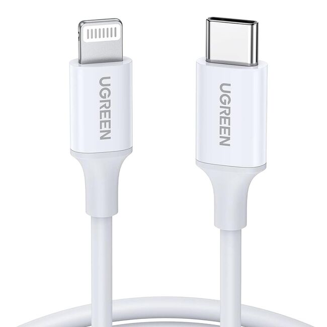 Cablu de Date USB-C la Lightning, 5V/3A, 480Mbps, 1m - Ugreen US171 (10493) - White