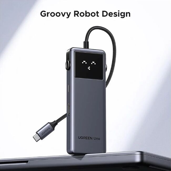 Docking Station 2x USB, 2x Type-C, HDMI, 10Gb/s, 4K, Display LED, Slot Card - Ugreen Uno 6in1 CM888 (35998) - Black