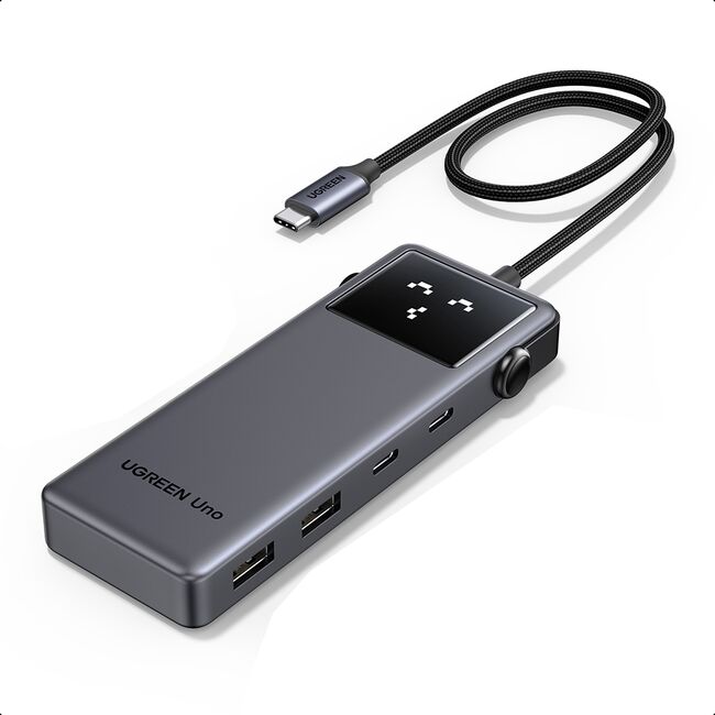 Docking Station 2x USB, 2x Type-C, HDMI, 10Gb/s, 4K, Display LED, Slot Card - Ugreen Uno 6in1 CM888 (35998) - Black