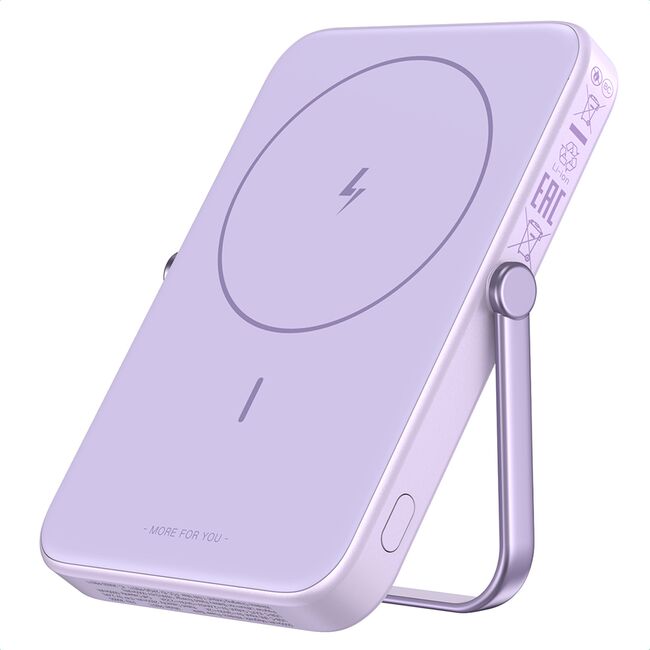 Baterie Externa Wireless cu Display 5000mAh, USB-C, 18W, 5V/3A - Ugreen PB571 (35606B) - Purple