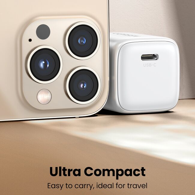 Incarcator USB-C, GaN, Fast Charging, 20W, 3A, QC4.0+ - Ugreen Nexode CD319 (15324) - White