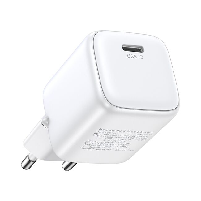 Incarcator USB-C, GaN, Fast Charging, 20W, 3A, QC4.0+ - Ugreen Nexode CD319 (15324) - White