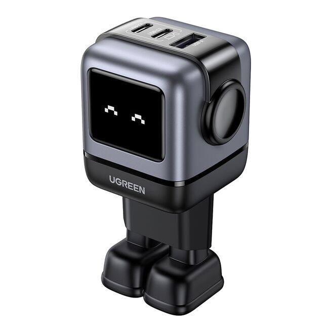 Incarcator cu Display LED, USB, 2x Type-C, GaN, Fast Charging, 65W, 3A, QC4.0+ - Ugreen Uno RG CD361 (25685B) - Black