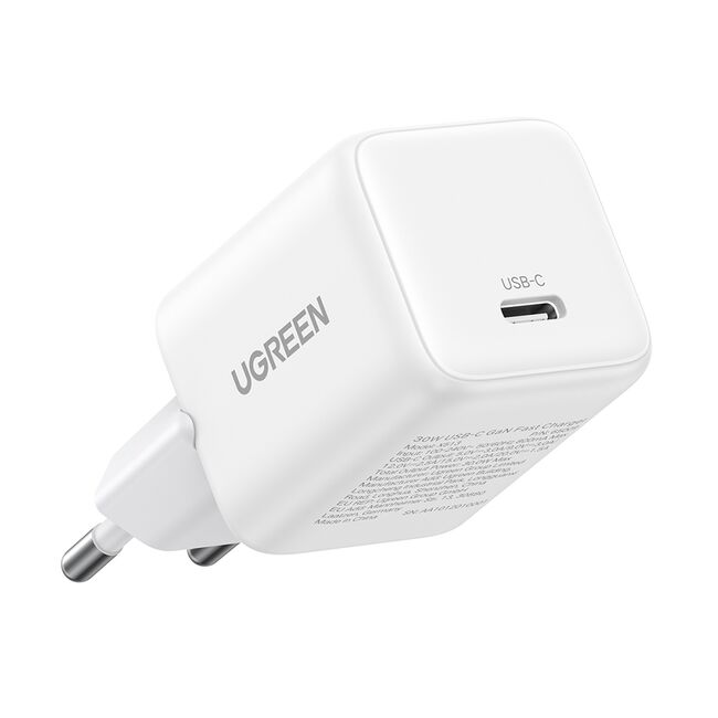 Incarcator USB-C, GaN, Fast Charging, 30W, QC4, 5V/3A - Ugreen X513 (65009) - White