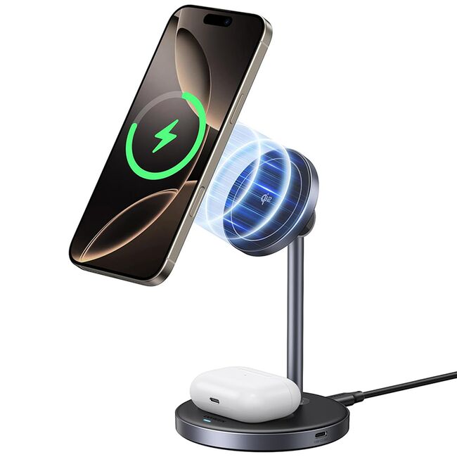Incarcator fara Fir 2 in 1, 20W, 3A, USB-C, Qi2 - Ugreen W710 (45382) - Black