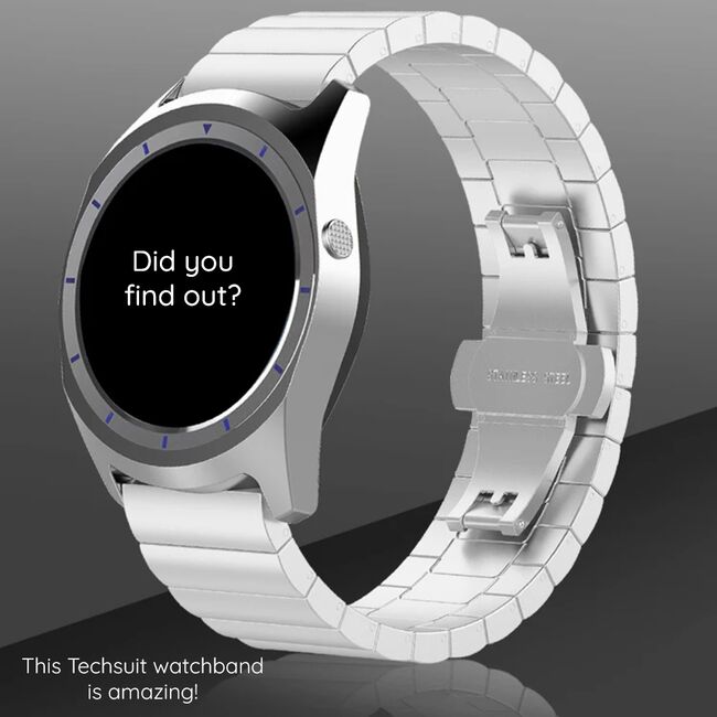 Curea pentru smartwatch Garmin Instinct 2S/2S Solar/Approach S70 42mm/ Fenix 7S Pro Sapphire Solar Stainless Steel - latime 20 mm - Argintiu