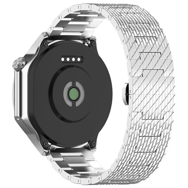 Curea pentru smartwatch Huawei Watch GT 4 (46mm) / Gt 4 Pro (46mm) / GT 2 (46mm) / GT 2 Pro / GT 3 Pro (46mm) / GT 3 / Ultimate  - Stainless Steel - latime 22 mm Argintiu