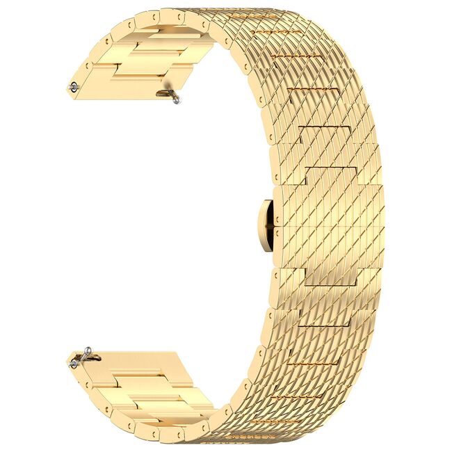 Curea pentru smartwatch Huawei Watch GT 4 (46mm) / Gt 4 Pro (46mm) / GT 2 (46mm) / GT 2 Pro / GT 3 Pro (46mm) / GT 3 / Ultimate  - Stainless Steel - latime 22 mm Auriu