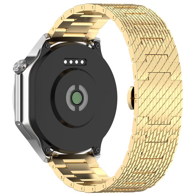 Curea pentru smartwatch Huawei Watch GT 4 (46mm) / Gt 4 Pro (46mm) / GT 2 (46mm) / GT 2 Pro / GT 3 Pro (46mm) / GT 3 / Ultimate  - Stainless Steel - latime 22 mm Auriu