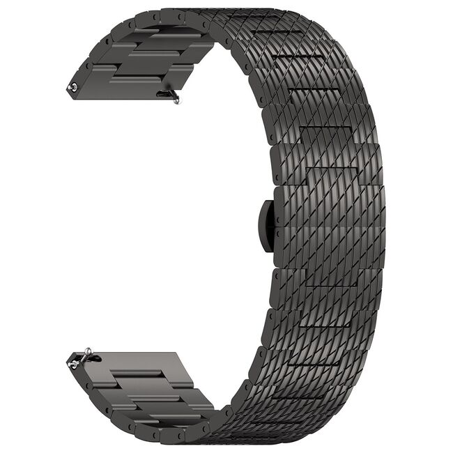 Curea pentru smartwatch Huawei Watch GT 4 (46mm) / Gt 4 Pro (46mm) / GT 2 (46mm) / GT 2 Pro / GT 3 Pro (46mm) / GT 3 / Ultimate  - Stainless Steel - latime 22 mm Negru