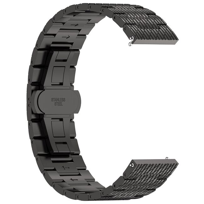 Curea pentru smartwatch Huawei Watch GT 4 (46mm) / Gt 4 Pro (46mm) / GT 2 (46mm) / GT 2 Pro / GT 3 Pro (46mm) / GT 3 / Ultimate  - Stainless Steel - latime 22 mm Negru