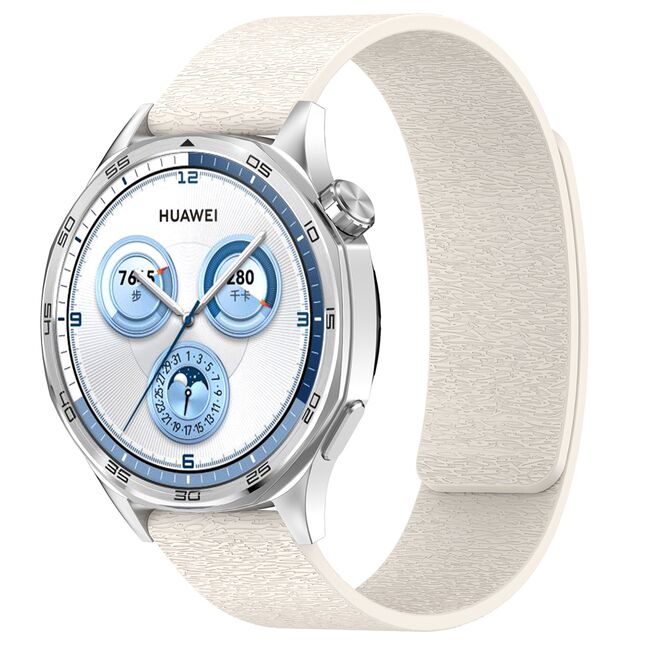 Curea pentru smartwatch Huawei Watch GT 4 (46mm) / Gt 4 Pro (46mm) / GT 2 (46mm) / GT 2 Pro / GT 3 Pro (46mm) / GT 3 / Ultimate  - din silicon durabil - latime 22 mm Bej