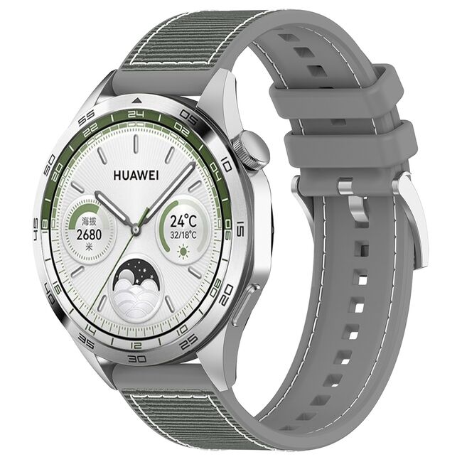 Curea pentru smartwatch Huawei Watch GT 4 (46mm) / Gt 4 Pro (46mm) / GT 2 (46mm) / GT 2 Pro / GT 3 Pro (46mm) / GT 3 / Ultimate  - silicon confortabil - latime 22 mm Gri