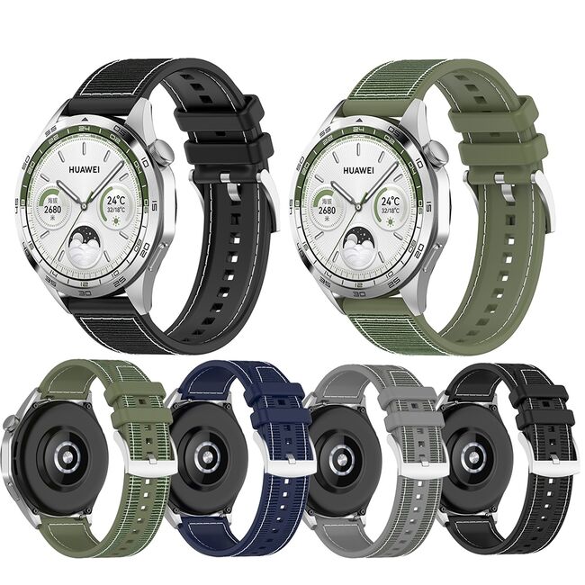 Curea pentru smartwatch Huawei Watch GT 4 (46mm) / Gt 4 Pro (46mm) / GT 2 (46mm) / GT 2 Pro / GT 3 Pro (46mm) / GT 3 / Ultimate  - silicon confortabil - latime 22 mm Negru
