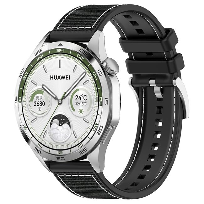 Curea pentru smartwatch Huawei Watch GT 4 (46mm) / Gt 4 Pro (46mm) / GT 2 (46mm) / GT 2 Pro / GT 3 Pro (46mm) / GT 3 / Ultimate  - silicon confortabil - latime 22 mm Negru