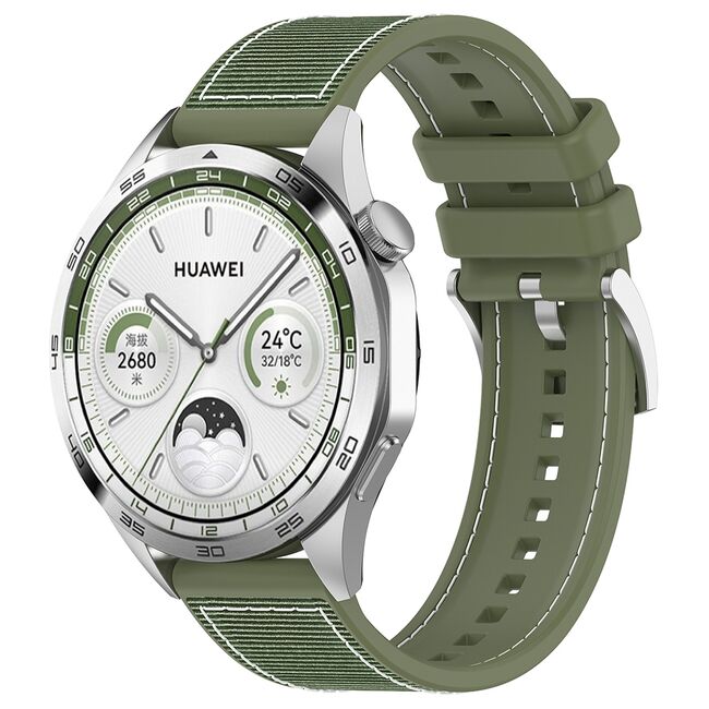 Curea pentru smartwatch Huawei Watch GT 4 (46mm) / Gt 4 Pro (46mm) / GT 2 (46mm) / GT 2 Pro / GT 3 Pro (46mm) / GT 3 / Ultimate  - silicon confortabil - latime 22 mm Verde