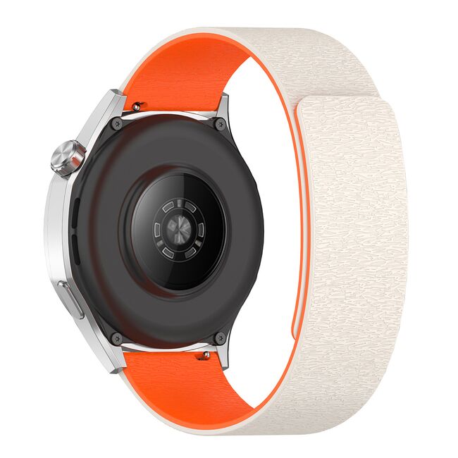 Curea pentru smartwatch Samsung Galaxy Watch 7 / 6 / 5 / 4/ Active 2, Huawei Watch GT 3 (42mm)/GT 3 Pro (43mm) / GT 4 (41mm) / GT 4 Pro (43mm) - silicon confortabil - latime 20 mm Bej