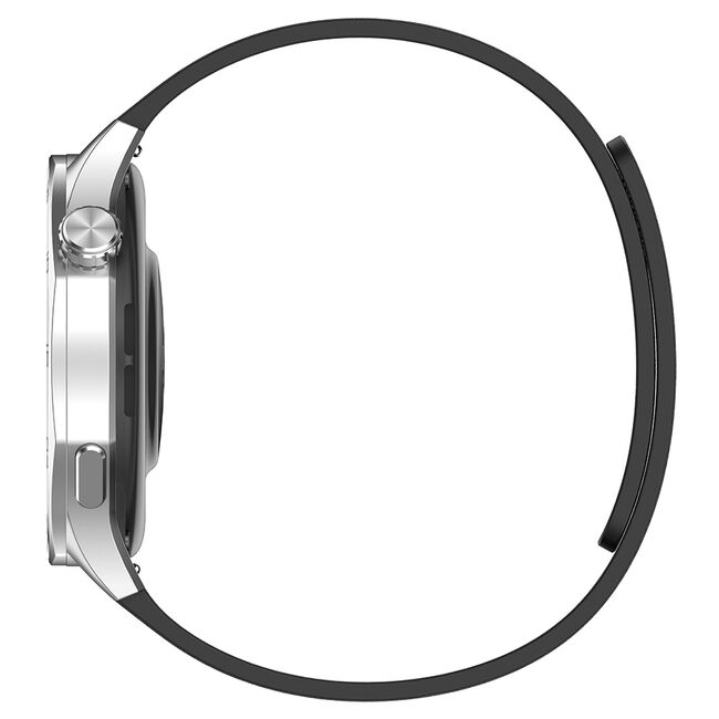Curea pentru smartwatch Samsung Galaxy Watch 7 / 6 / 5 / 4/ Active 2, Huawei Watch GT 3 (42mm)/GT 3 Pro (43mm) / GT 4 (41mm) / GT 4 Pro (43mm) - silicon confortabil - latime 20 mm Negru