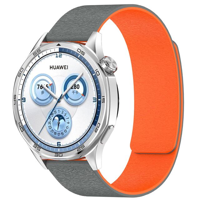 Curea pentru smartwatch Samsung Galaxy Watch 7 / 6 / 5 / 4/ Active 2, Huawei Watch GT 3 (42mm)/GT 3 Pro (43mm) / GT 4 (41mm) / GT 4 Pro (43mm) - silicon confortabil - latime 20 mm Portocaliu