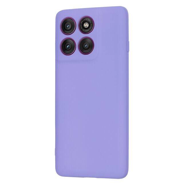 Husa pentru  Motorola Edge 60 Pro Liquid Silicone, subțire, captusita cu microfibra, anti amprentă, protectie cameră foto, Lavanda