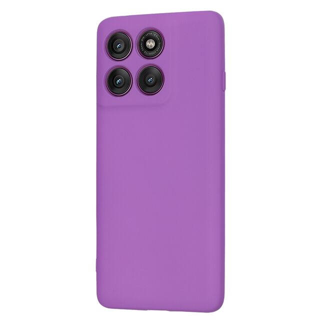 Husa pentru  Motorola Edge 60 Pro Liquid Silicone, subțire, captusita cu microfibra, anti amprentă, protectie cameră foto, Mov