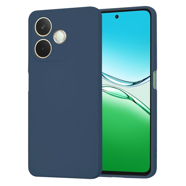 Husa pentru  Oppo A5 Pro 5G Liquid Silicone, subțire, captusita cu microfibra, anti amprentă, protectie cameră foto, Albastru