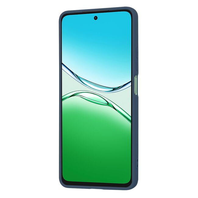 Husa pentru  Oppo A5 Pro 5G Liquid Silicone, subțire, captusita cu microfibra, anti amprentă, protectie cameră foto, Albastru