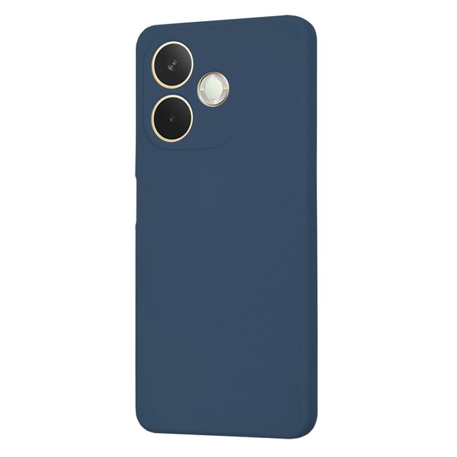 Husa pentru  Oppo A5 Pro 5G Liquid Silicone, subțire, captusita cu microfibra, anti amprentă, protectie cameră foto, Albastru