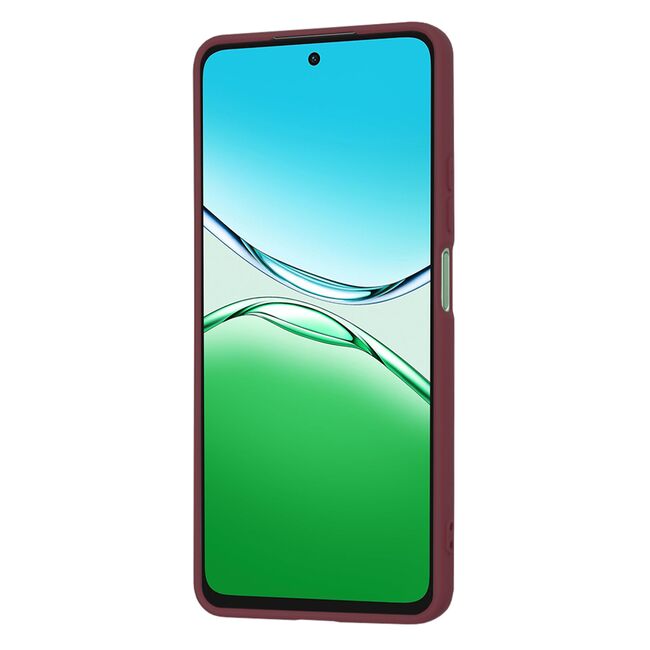 Husa pentru  Oppo A5 Pro 5G Liquid Silicone, subțire, captusita cu microfibra, anti amprentă, protectie cameră foto, Bordeaux