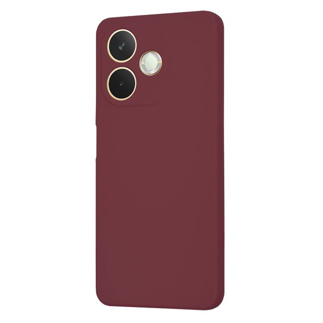 Husa pentru  Oppo A5 Pro 5G Liquid Silicone, subțire, captusita cu microfibra, anti amprentă, protectie cameră foto, Bordeaux