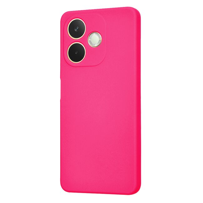 Husa pentru  Oppo A5 Pro 5G Liquid Silicone, subțire, captusita cu microfibra, anti amprentă, protectie cameră foto, Fucsia