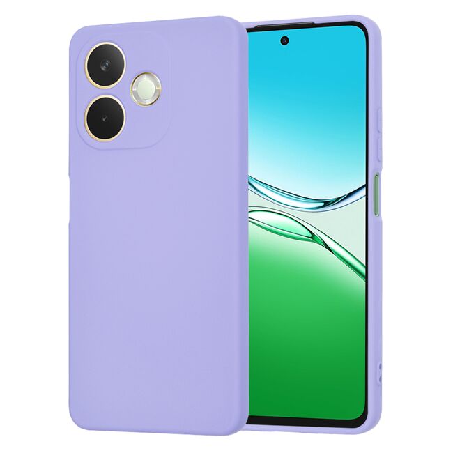 Husa pentru  Oppo A5 Pro 5G Liquid Silicone, subțire, captusita cu microfibra, anti amprentă, protectie cameră foto, Lavanda