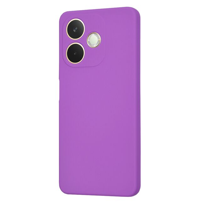 Husa pentru  Oppo A5 Pro 5G Liquid Silicone, subțire, captusita cu microfibra, anti amprentă, protectie cameră foto, Mov