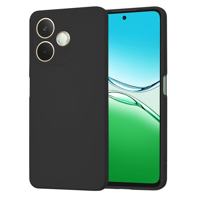 Husa pentru  Oppo A5 Pro 5G Liquid Silicone, subțire, captusita cu microfibra, anti amprentă, protectie cameră foto, Negru