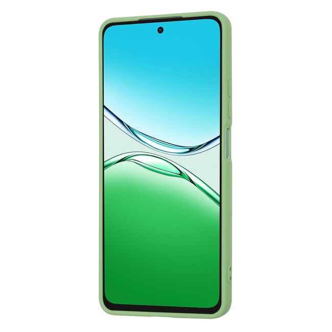 Husa pentru  Oppo A5 Pro 5G Liquid Silicone, subțire, captusita cu microfibra, anti amprentă, protectie cameră foto, Verde deschis