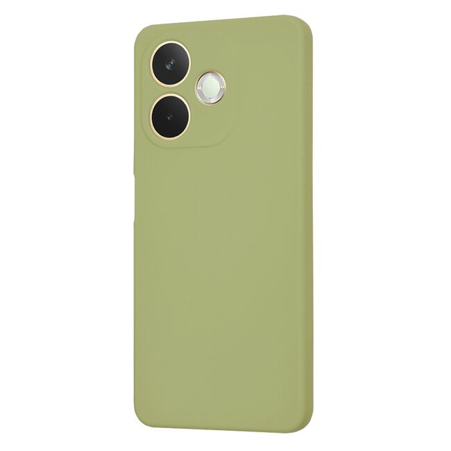 Husa pentru  Oppo A5 Pro 5G Liquid Silicone, subțire, captusita cu microfibra, anti amprentă, protectie cameră foto, Verde