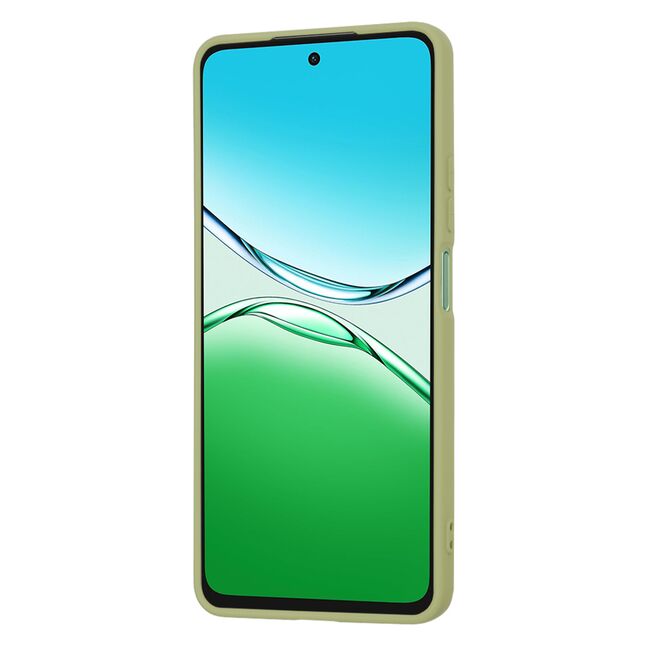 Husa pentru  Oppo A5 Pro 5G Liquid Silicone, subțire, captusita cu microfibra, anti amprentă, protectie cameră foto, Verde