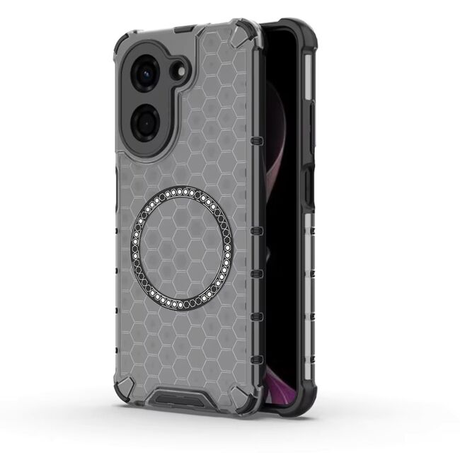 Husa pentru  Xiaomi Redmi A5 4G Cyber Shield Bumper, Compatibila MagSafe, Antishock reinforced corners si margini intarite - Negru