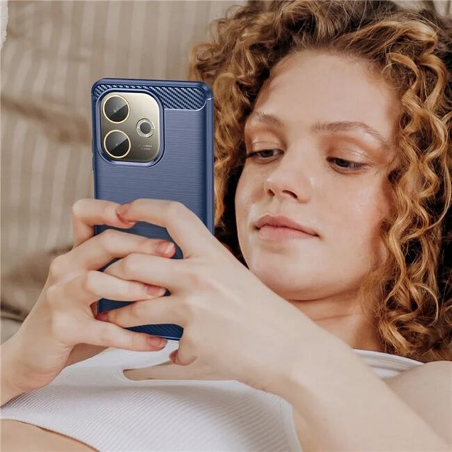Husa pentru Oppo A5 Pro 5G Carbon Liquid Silicone, Albastru