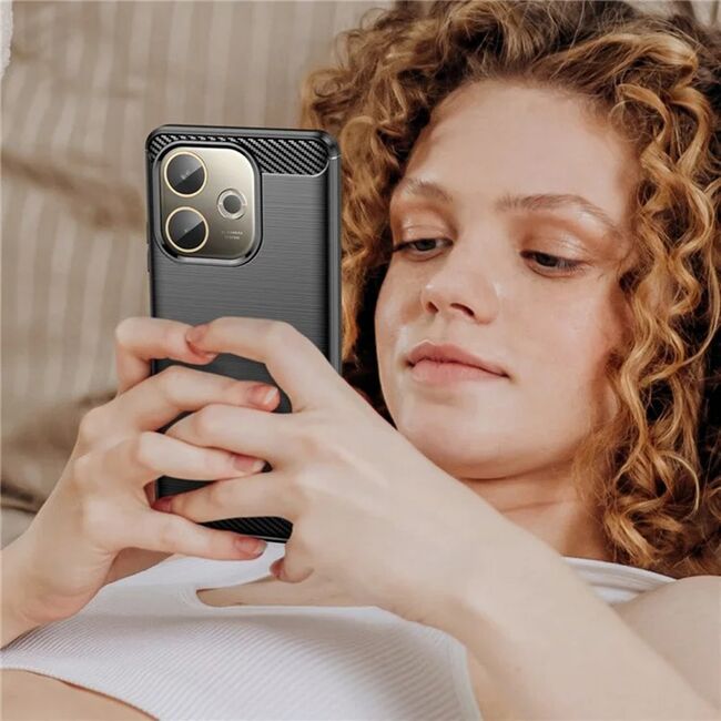 Husa pentru Oppo A5 Pro 5G Carbon Liquid Silicone, Negru