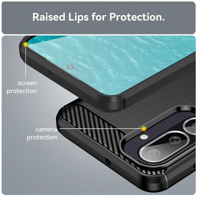 Husa pentru Samsung Galaxy M56 Carbon Liquid Silicone, Negru