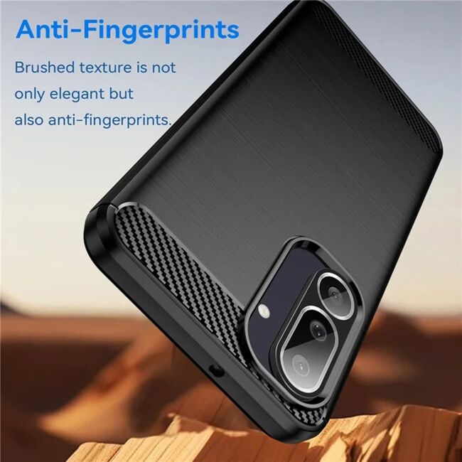 Husa pentru Samsung Galaxy M56 Carbon Liquid Silicone, Negru