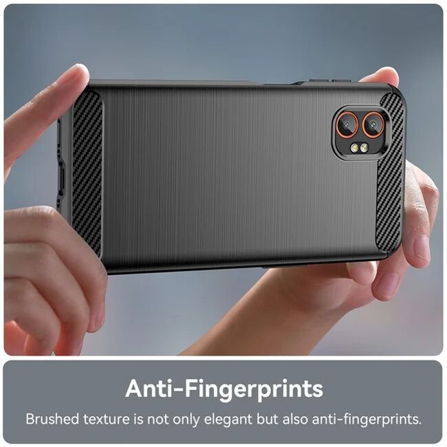 Husa pentru Samsung Galaxy XCover7 Pro Carbon Liquid Silicone, Negru denim