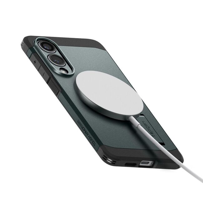 Husa premium pentru  Samsung Galaxy S25 Edge Spigen - Tough Armor MagSafe - Verde